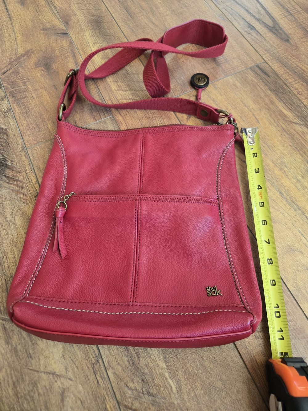 The Sak Lucia Pebbled Red Leather Crossbody Bag